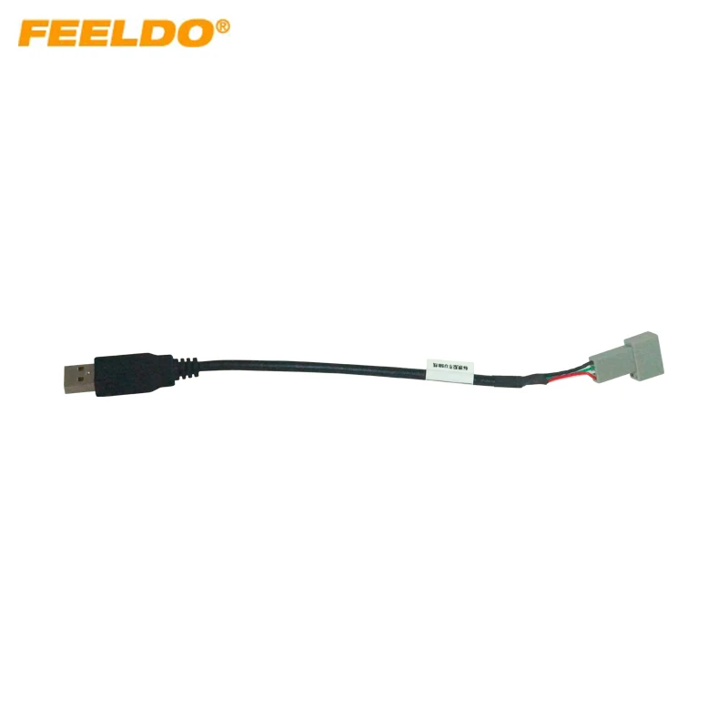 

FEELDO 20Pcs Car Radio Audio 2.0 USB to 4Pin Socket Cable for Peugeot USB Wire Extension Connector Adapter