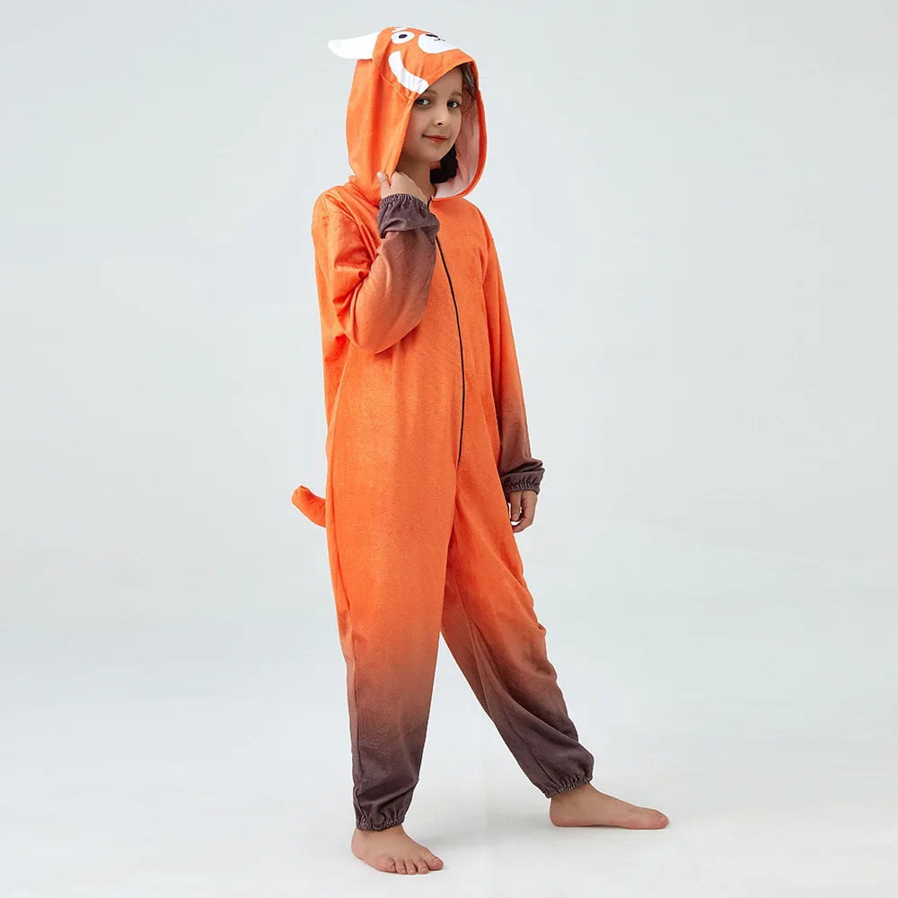 Rode Panda Kostuums Voor Kinderen Halloween Cosplay Jumpsuit Draaien Rood Kostuum Mei Jumpsuit