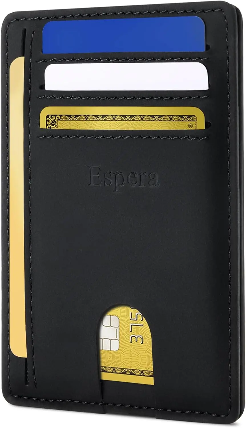 

Тонкий кошелек с защитой от RFID для мужчин, держатель для кредитных карт, дорожный футляр для документов, минималистичный подарок