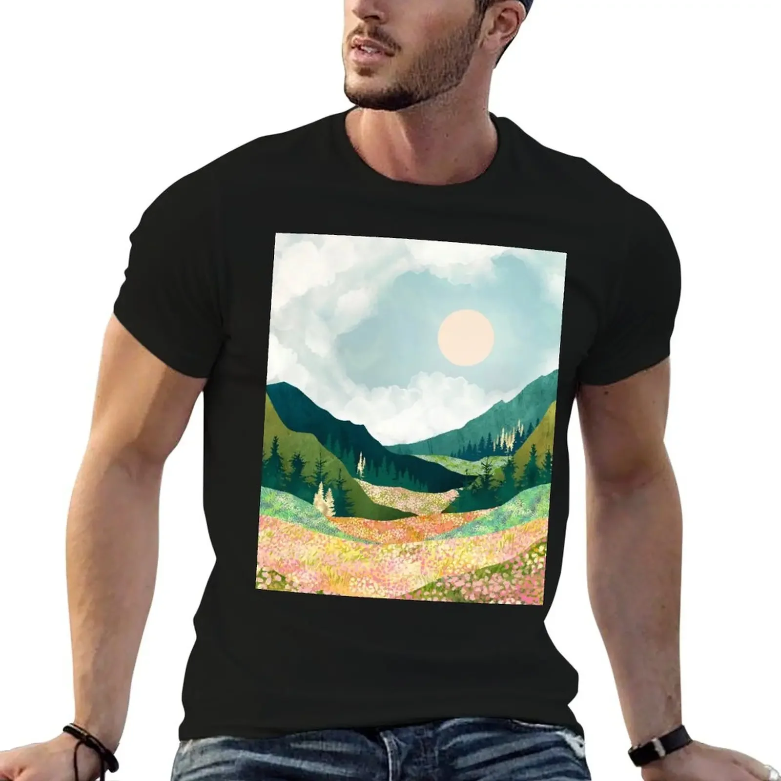 

Spring Flower Vista T-Shirt plus sizes animal prinfor boys mens graphic t-shirts big and tall