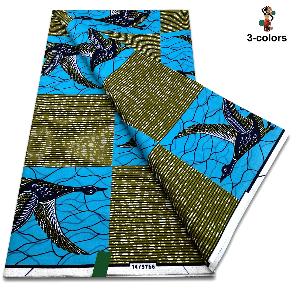 2025 Newest Fashion African Wax Fabric 100% Cotton Nigeria Ankara Wax Fabric Block Prints Batik Dutch Pagne Soft Sewing Fabric