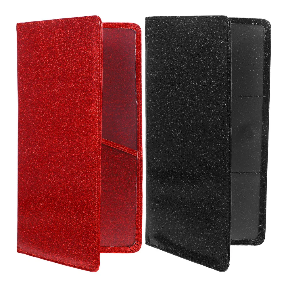 2Pcs Car Insurance Protective Case Glitter PU Document Holder License Registration Holder Car Accessories Interior Aesthetic