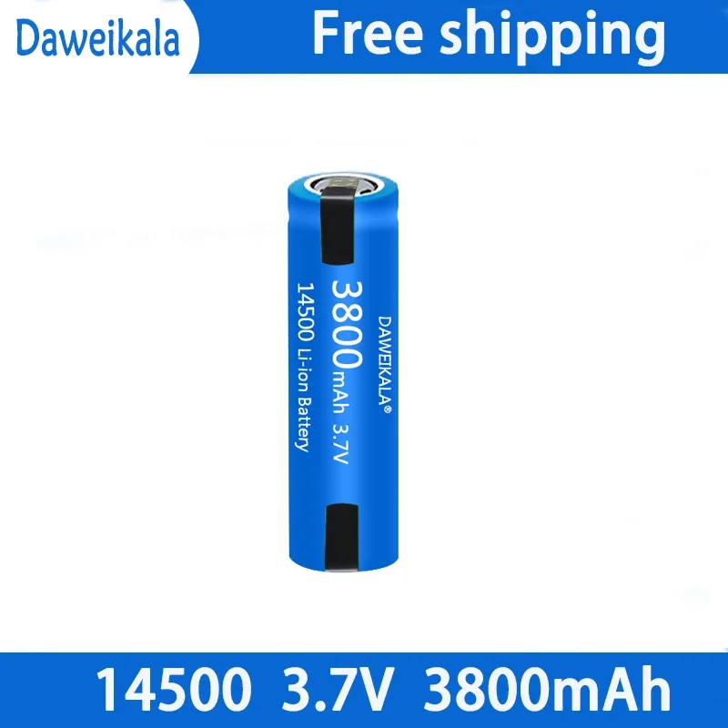 14500 battery 3.7V AA 3800mah lithium ion battery, with welding, for electric toothbrush, razor, barber rechargeable battery