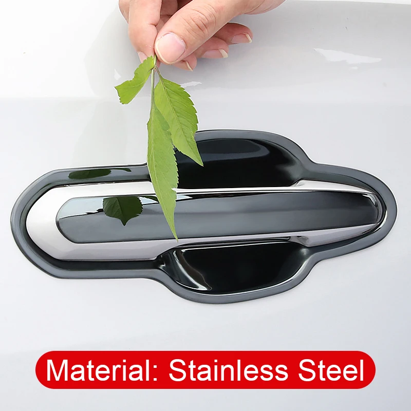 الفولاذ المقاوم للصدأ مقبض باب السيارة السلطانية غطاء الكسوة واقية ملصق لتويوتا RAV4 XA50 الهجين 2019 2020 2021 2022 2023 2024 #6