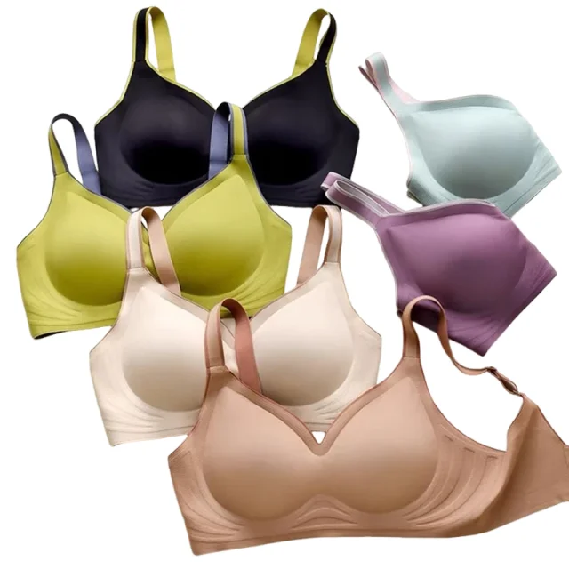 plus size women's underwear seamless sexy no steel ring bra push-ups comfortable close-fitting shockproof KUCLUT