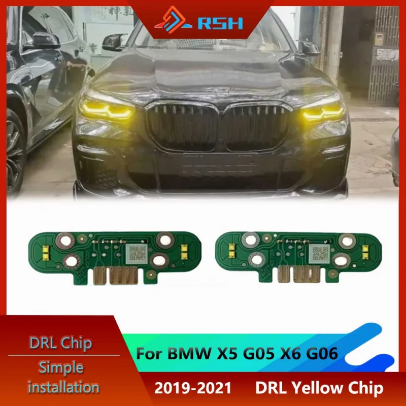 Yellow Chip For BMW X5 G05 X6 G06 2019-2021 Upgrade LED Headlights Golden Eye Modules Auto Parts Daytime Running Plug And Play
