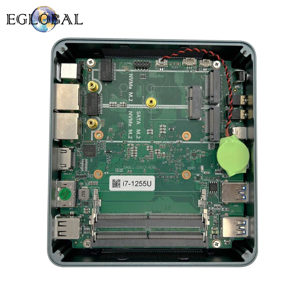 Eglobal インテルミニ PC ゲーマー Ultra5 125U Ultra7 155U 12 コア 2 * DDR5 2 * RJ45 Lan NVMe 5USB Win11 デスクトップミニゲーミングコンピュータ Wifi