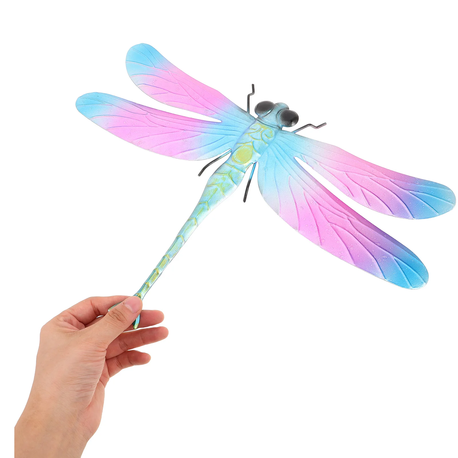 

Outdoor Wrought Iron Decoration Dragonfly Yard Decorations Mural Rosy 3d Metal Wall Sculpture