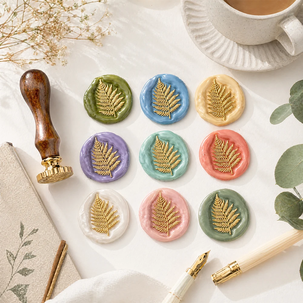 3D Magnolia Tulip Floral Branches Wax Seal Stamp with Wooden Handle Vintage Brass Sealing Stamp for Wedding Gift Wrapping DIY