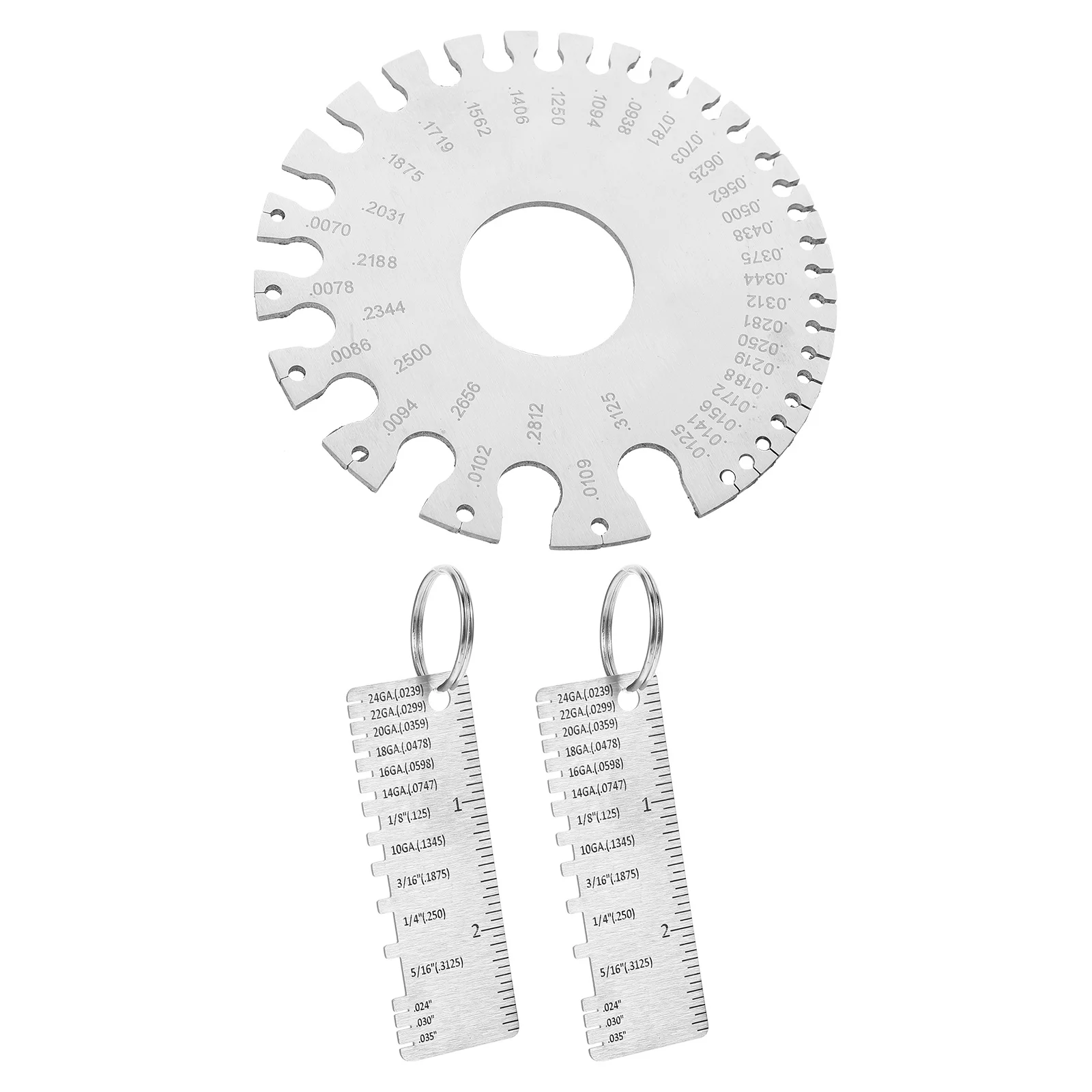 

3pcs Stainless Thickness Gauge Tool For Welding Sheet Metal Measurement Multifunctional Wire Gauge Set Durable