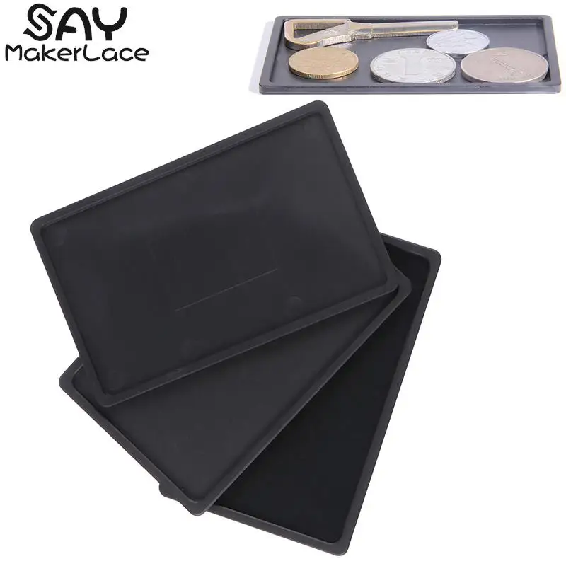 1Pcs Mini Slim Aluminum Metal Case Coin Tray For Card Holde Wallet Case Purse Card Holder Key Desk Tray