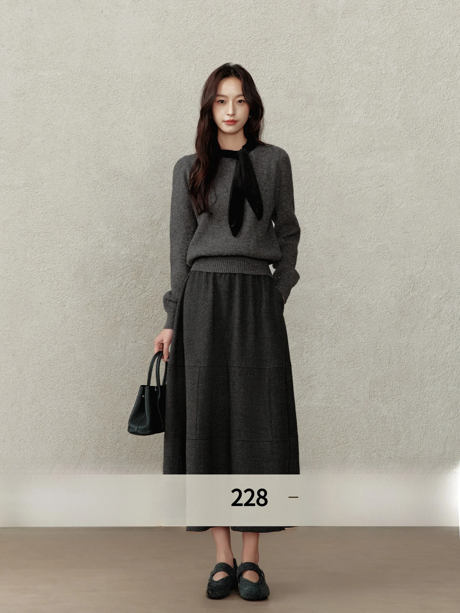 

ay Woolen Skirt Long New Sle Women's Winter Faion High Waist Flower Bud Skirt Warm Polyester Blend Loose Fit