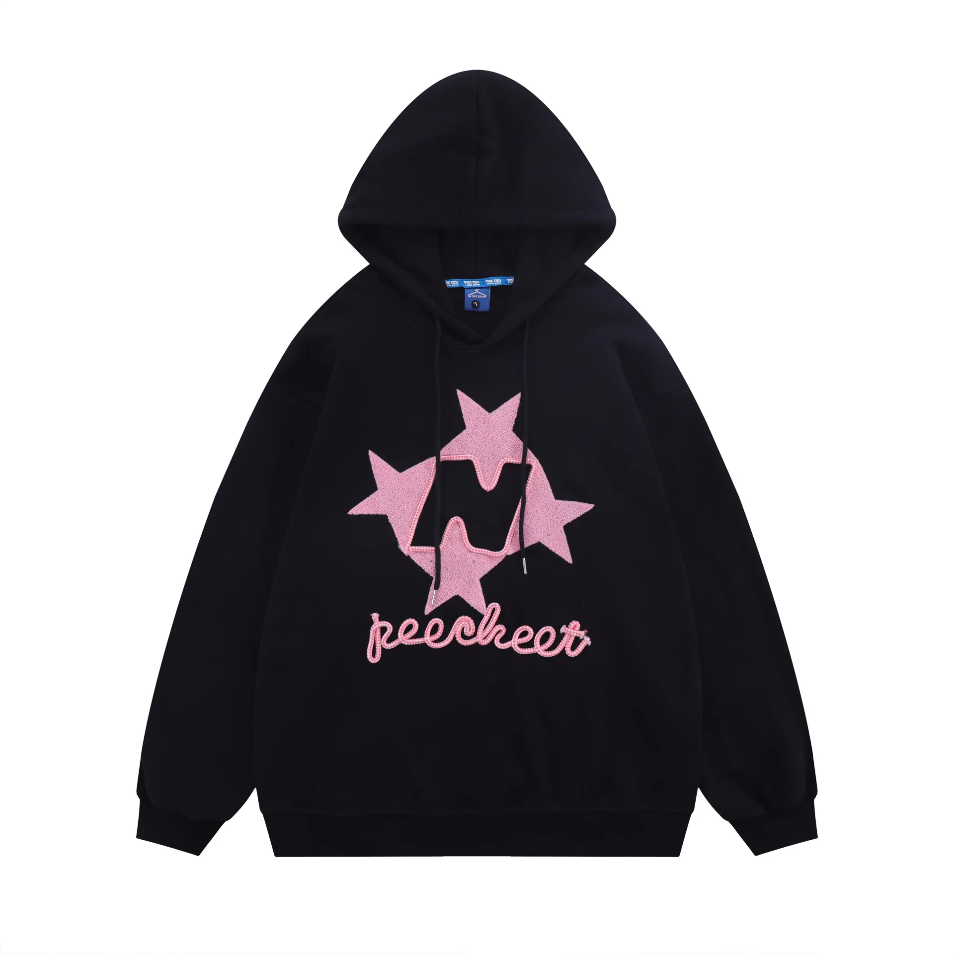 Y2K Women's Patterned Super Dalian Hoodie Star Embroidery Hip Hop Street Fashion Hoodie Sweatshirt Casual Vintage Pullover