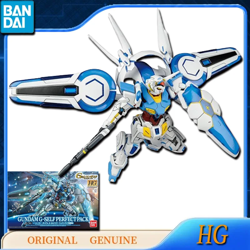 Bandai original genuíno hg 1/144 gundam G-SELF pacote perfeito anime figuras de ação brinquedos para crianças presente montagem modelo ornamentos