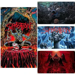 90X150CM 3X5Ft Suffocations Band Flag Death Metal Band Polyester Printing Rock Banner For Decor