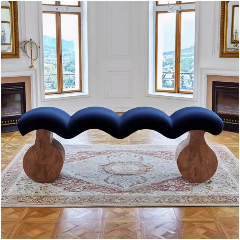 Nordic minimalist designer creative special-shaped sofa stool cloakroom changing stool bed and breakfast club bedroom end stool