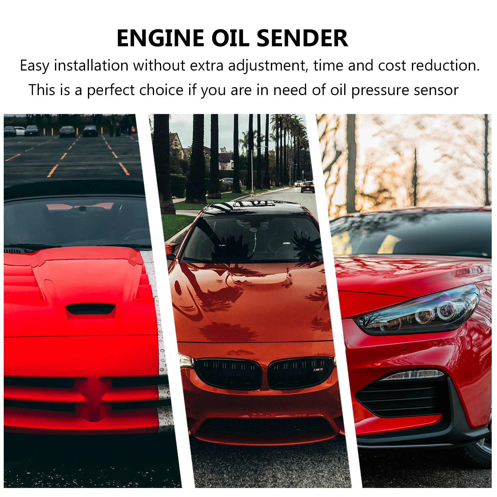 

Pressure Sensor Easy Installation Oil Engine Sender Car Gauge Plastic High Strength