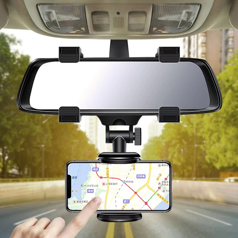 Olaf Rearview Mirror Phone Holder in Car GPS Navigation Stand Car Cell Phone Support Bracket Adjustable Car Accessories