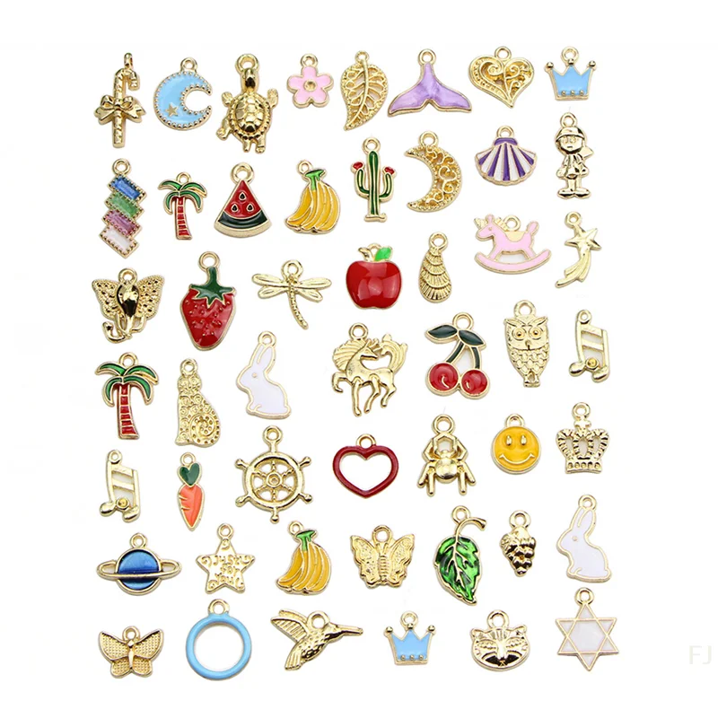 

[YU] 50 шт./компл. смешанные эмалированные бусины, подвески, подвески, ремесленное изготовление ювелирных изделий своими руками