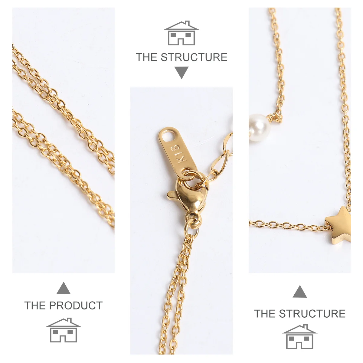 

Five-Pointed Star Necklace Golden Adjustable Clavicle Chain for Women Elegant Fashion Pendant Jewelry Gift for Her Party