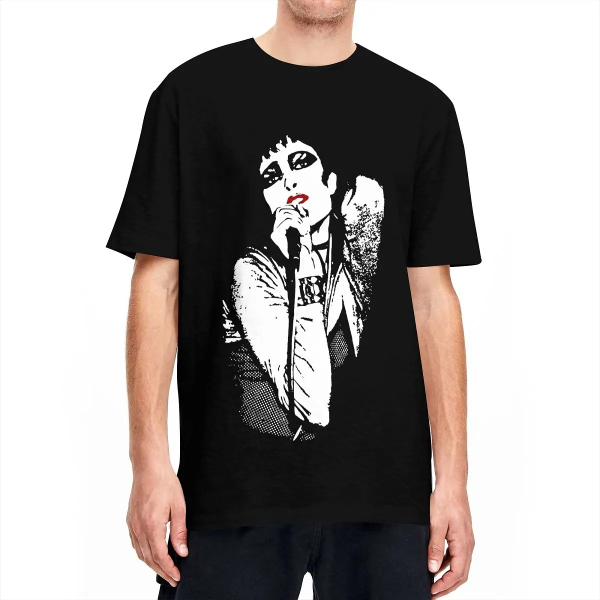 Siouxsie Sioux Red Lips T Shirts Men Women 100% Cotton Casual T-Shirt Crew Neck Siouxsie and the Banshees Tees Clothing Summer