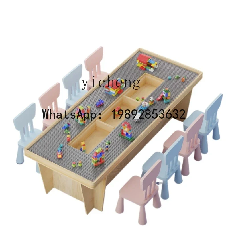AG  Building Table Solid Wood Multi-Functional  Assembly Early Education Gaming Table