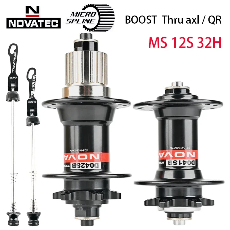 Novatec Micro Splline 12 V  Boost Hub 148mm x 12mm Thru Axle 142x12mm 32-hole 6-bolt Rear MS Hub for Shimano 12S M6100 M8100