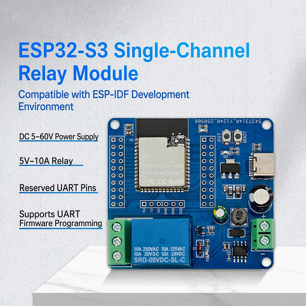 DC 5-60V Einkanal-Relaismodul WI-FI BT ESP32-N16R8 Relaisplatine Typ-C-Schnittstelle – Detail 10