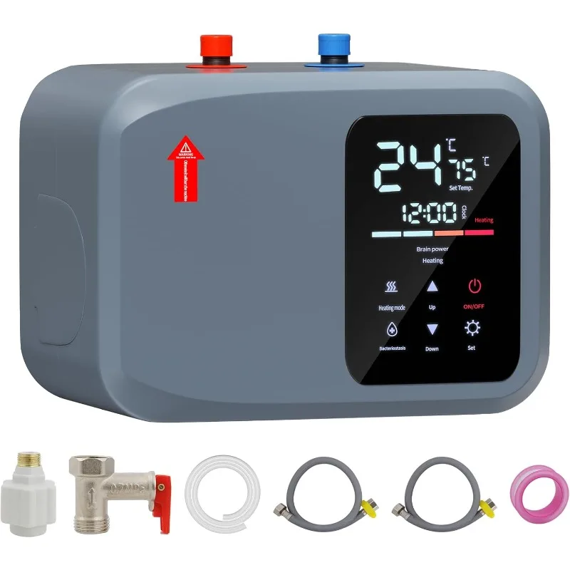 

Mini Tank Hot Water Heater, 2.6 Gallon Instant Heater, 1500W 110V, Small, with Digital Display for RV Kitchen Bathroom