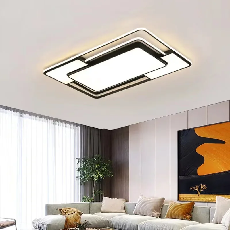 NEW LED Ceiling Lamp for Living Room Lustre Dining Bedroom Study Ceiling Light Nordic Square Ceiling Chandelier Light Fixture