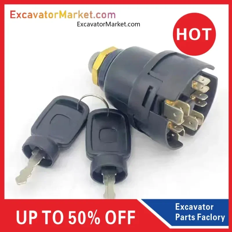 For Excavator Excavator Ignition Switch, Start Key Switch, Ignition Lock Accessory, Xiangyang Intelligent For SWE50/60/70