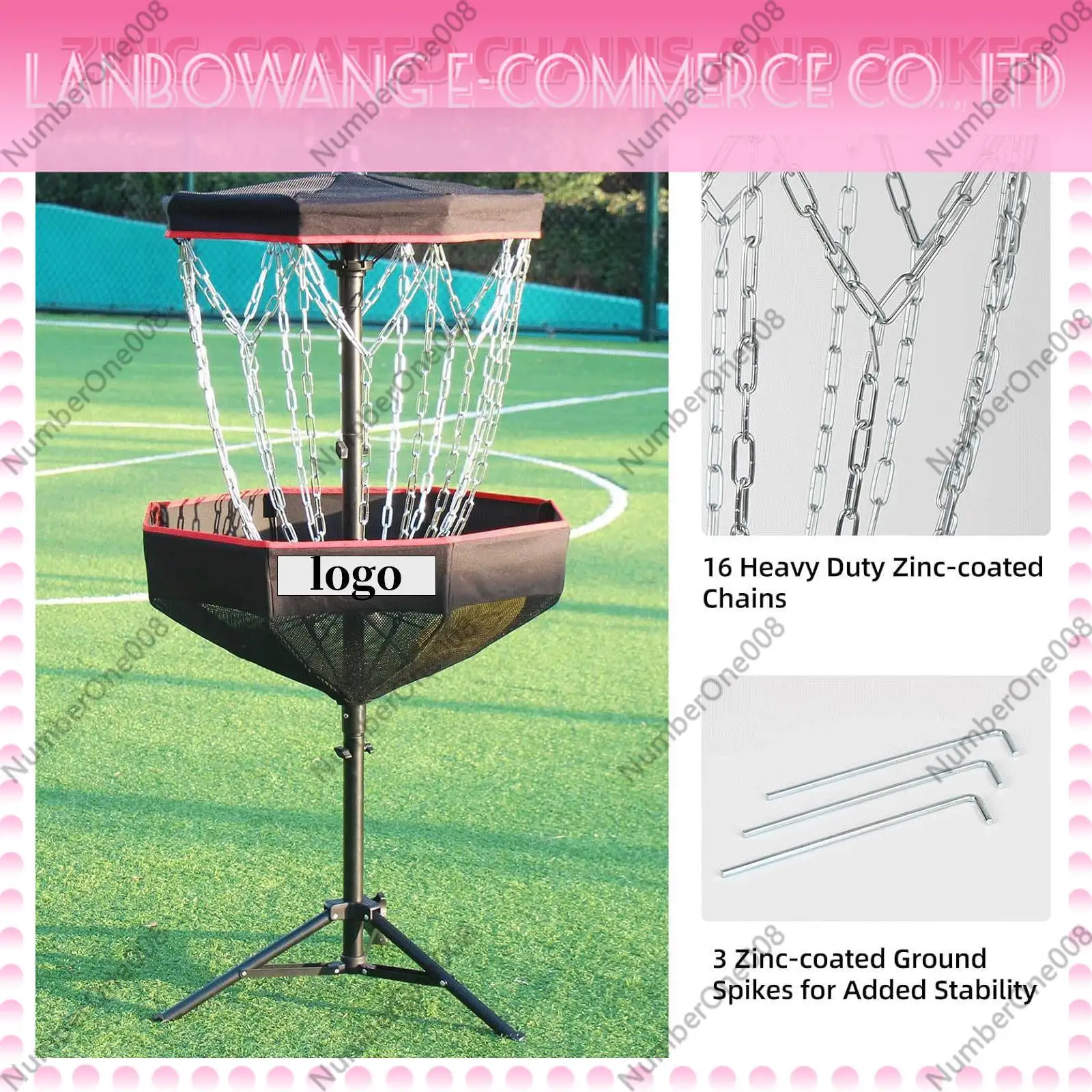 Portable Disc Golf Basket Foldable Practice Target Lightweight Carry Bag