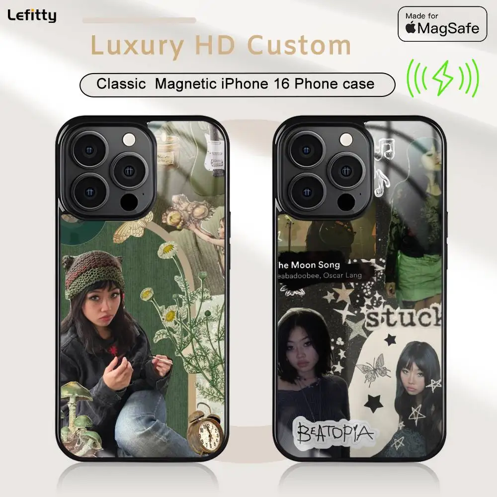 

Singer B-Beabadoobee For iPhone 16 15 14 13 12 11 Pro Max Plus Mini Magsafe Charging Cover Magnetic Hard Shell