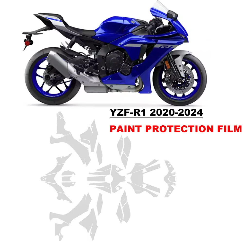 

For Yamaha YZF-R1 PPF Motorcycle TPU Paint Protection Film Anti-Scratch Kit YZF R1 2020-2024 Ultra-Thin Protective Film Kit