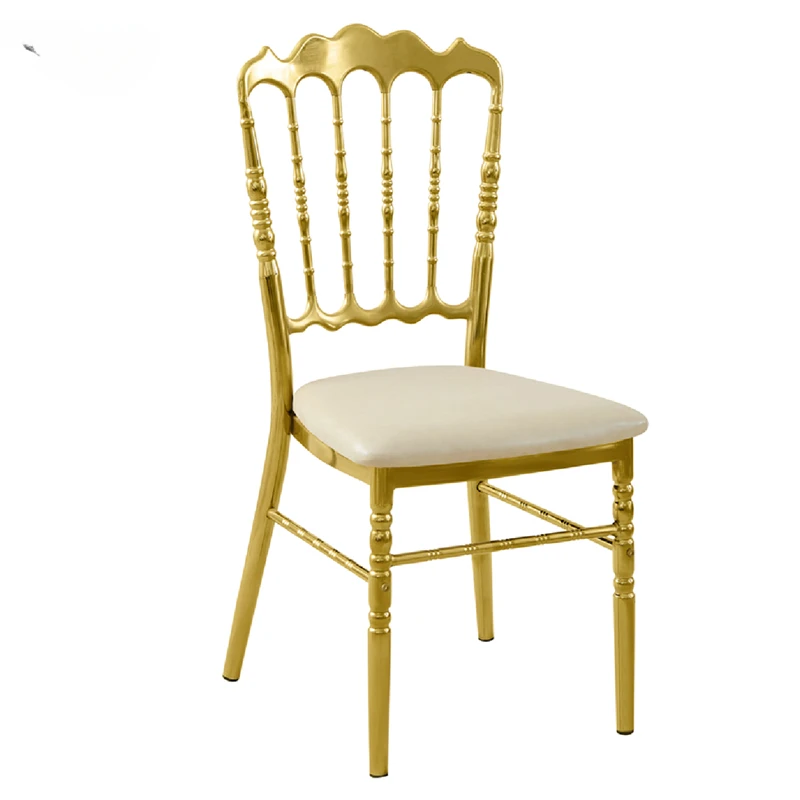 Wedding hall banquet hall gold and silver sun chair take broken wheel hotel chair bamboo chair crystal hall round backrest elect