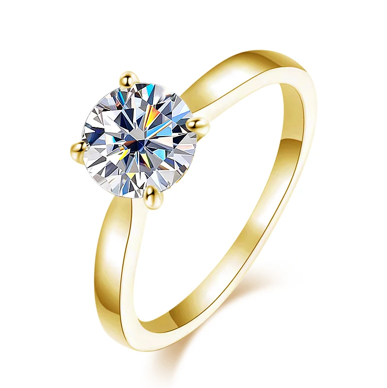 KNOBSPIN D VVS1 Moissanite Ringen voor Vrouwen Man 4-polige Solitiare Engagement Wedding Diamond Ring met GRA Gecertificeerd s925 Sliver