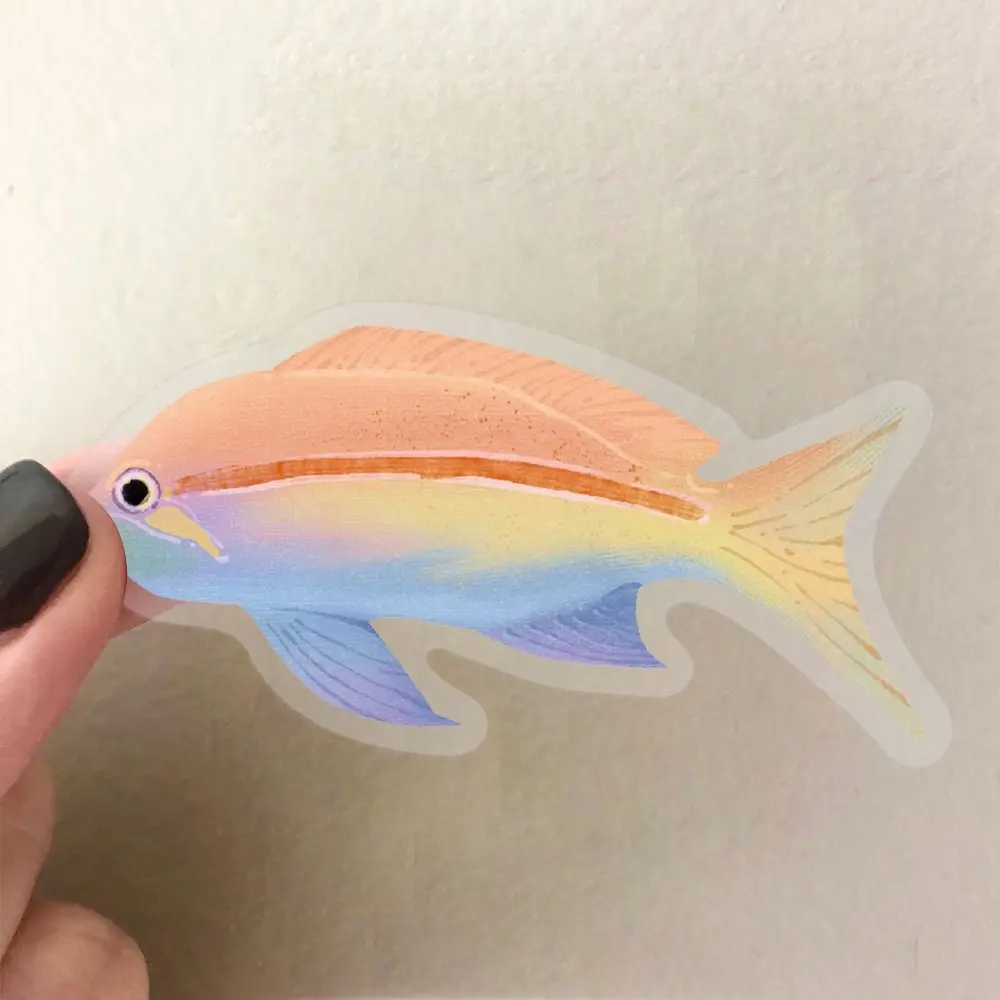 

50 шт. новые водонепроницаемые прозрачные наклейки с рыбой, сделай сам, художественный телефон, граффити, наклейка, мультяшная наклейка для ноутбука, скейтборда, багажа