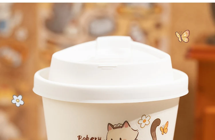 20Pcs Cute Cat Themed Die-Cut Stickers Book for DIY Flash Decorative Scrapbook Phone Case Collage Aesthetic Stationery Material