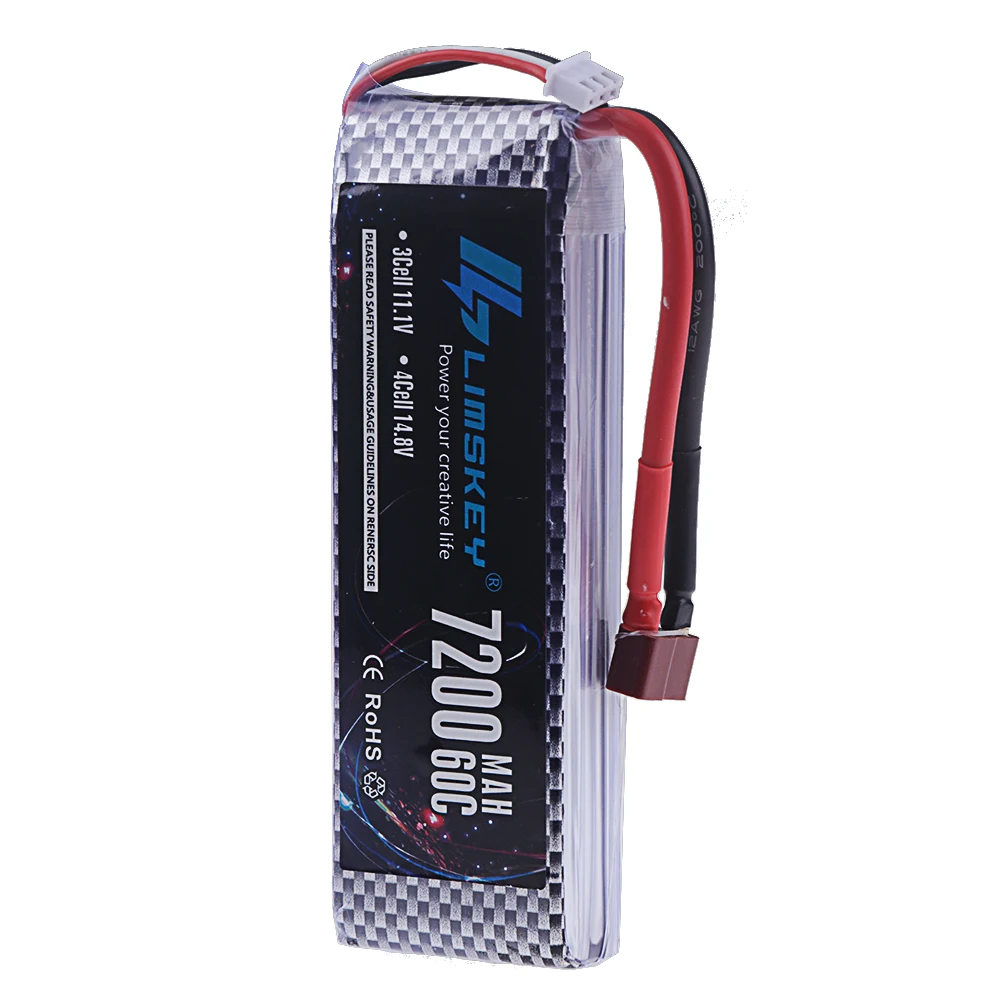 Batterie Fuchsia 2S 7200mAh, 7.4V, 60C, avec prise Dean, compte 60, pour voiture RC, camion, véhicule Bumosquito, Losi Slash, hélicoptères, pièce de modèle de course