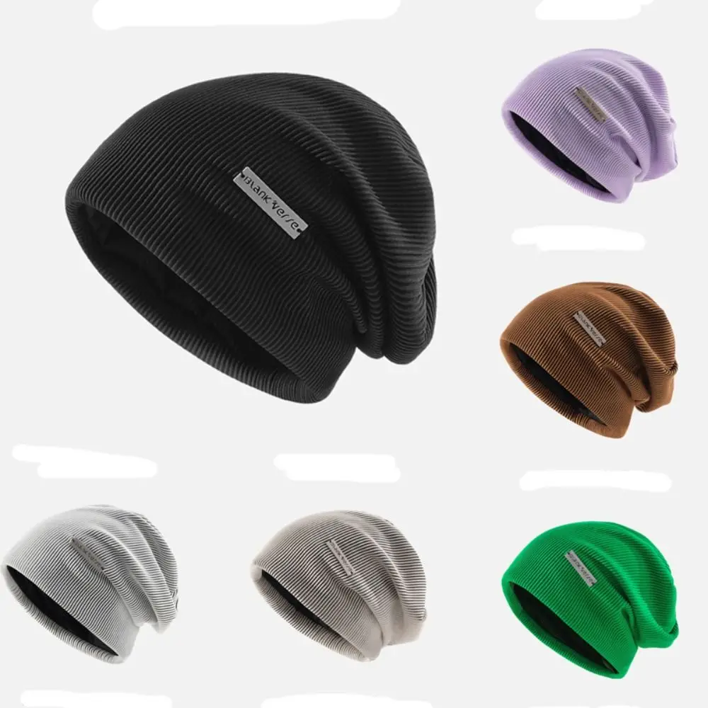 Solid Color Knitted Beanies Fashion Windproof Winter Autumn Female Beanie Caps Warmer Bonnet Ladies Casual Cap Women Men