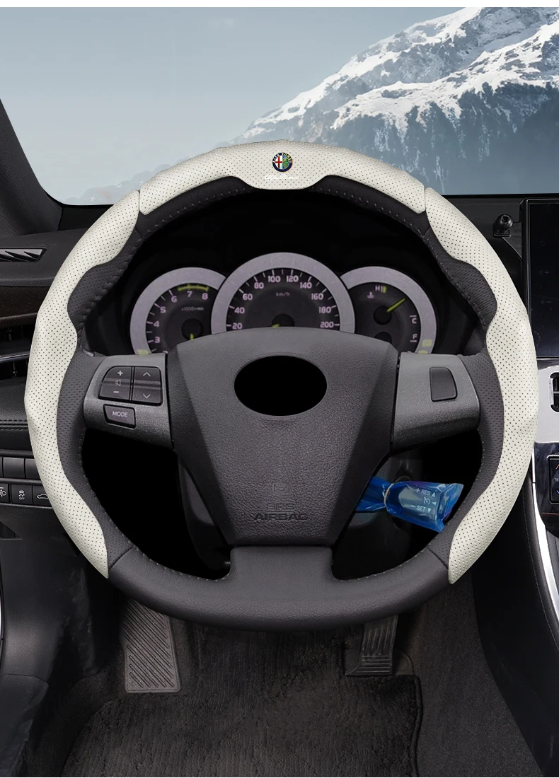 Nappa-Leder Dreistufiger Lenkrad-Antirutschschutz für Alfa Romeo 156 159 147 4C 8C 166 Giulia Giulietta GT 500 – Detail 21