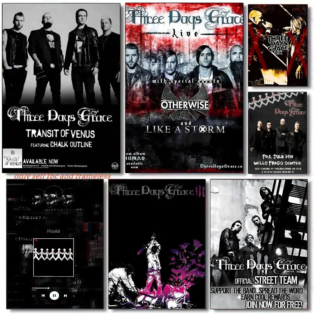 Rock Three days Grace Band Poster Modern and Elegant Wall Stickers for Home Decor Living Room Dormitory Wall Art