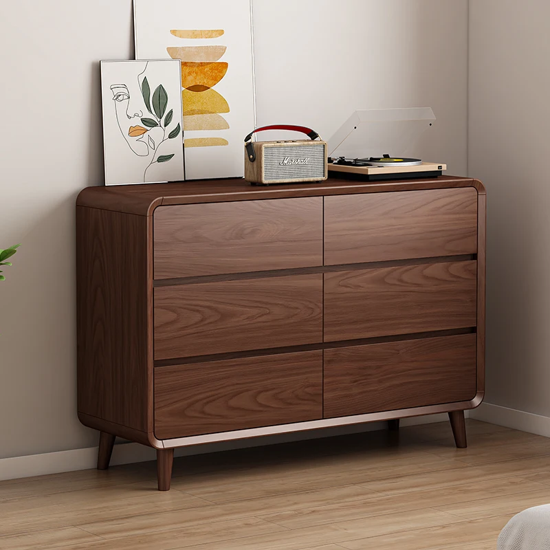 

Solid wood six-chest cabinet Bedroom wall storage drawer Bedside storage cabinet