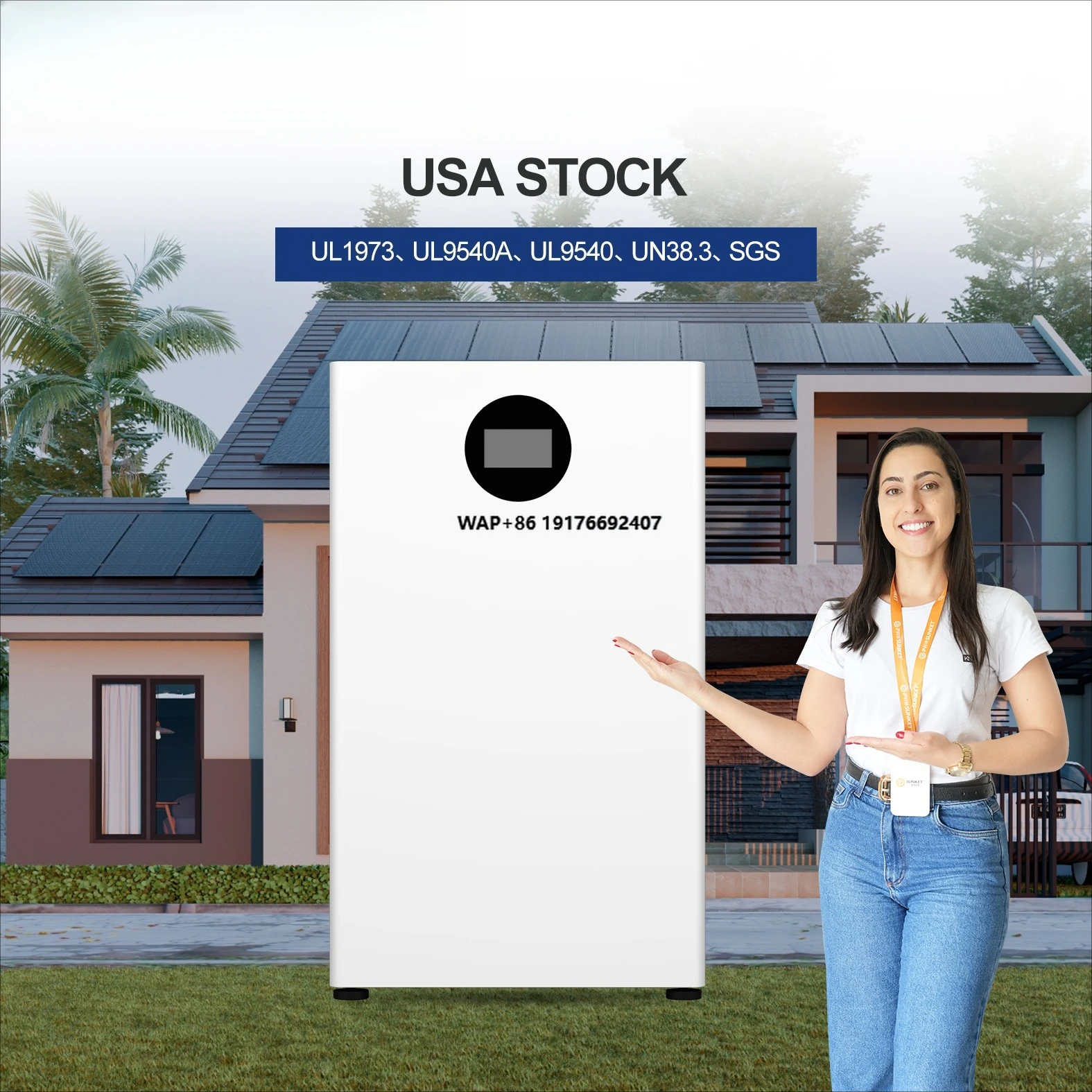 

Sunket for UL UN38.3 Certified 16kWh 48V 314Ah LiFePO4 Lithium Solar Battery Pack for Home Appliances IP65 CAN Available US