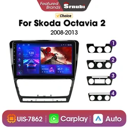 Srnubi Android 12 Auto Radio Voor Skoda Octavia A5 2008-2013 Multimedia Video Speler 2din 4G Wifi Gps Navigatie Carplay Stereo