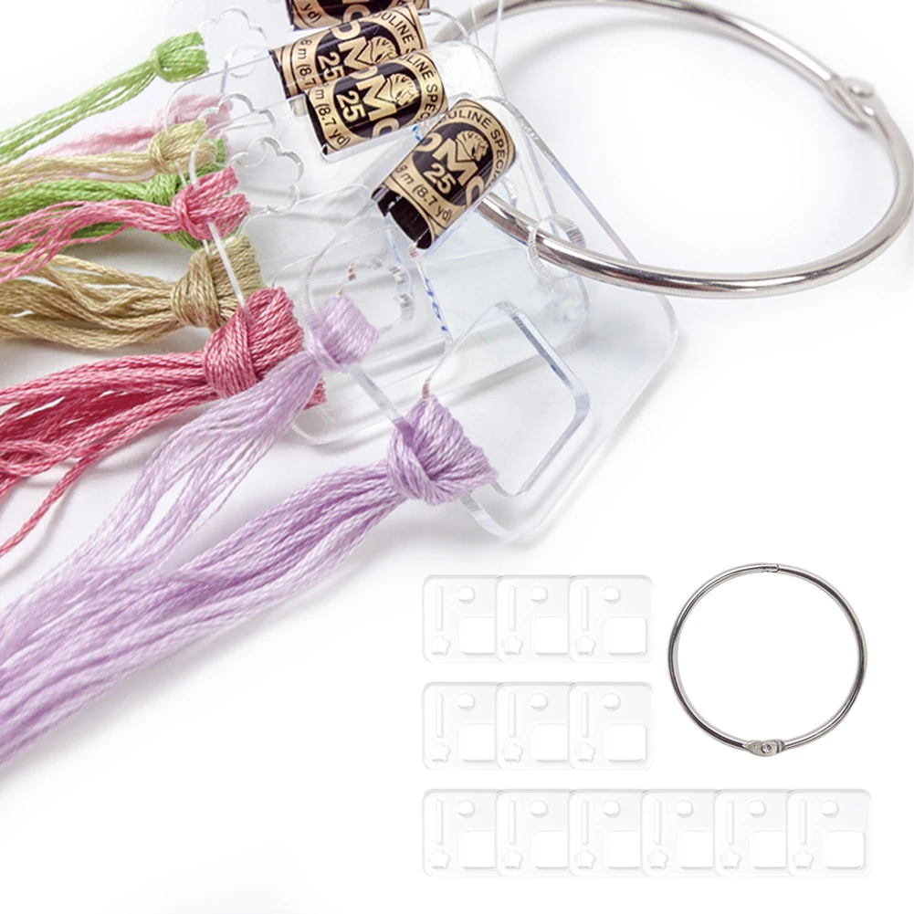 12/24/30 قطعة أداة تنظيم خيط التطريز الأكريليك لوحة تغليف الأسلاك البلاستيكية الشفافة مع ملحقات غرزة متقاطعة #2