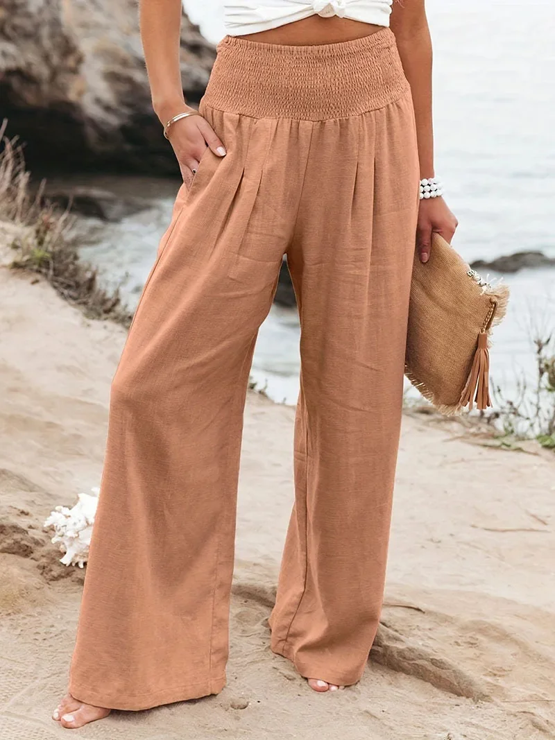 Nuovi pantaloni casual da donna primaverili, stile casual, comodi pantaloni lunghi a vita media da donna