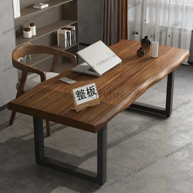 zj. Nordic Large Board Solid Wood Desk Desktop Computer Desk Simple Writing Workbench