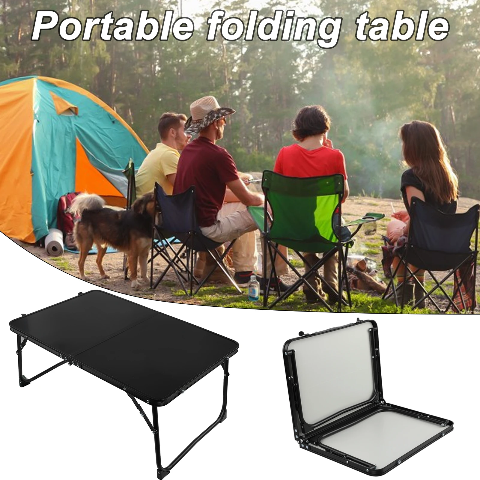 Folding Camping Table Portable Rubber Handle Heavy Duty Aluminum Alloy Anti-slip Multifunction Outdoor Hiking Picnic BBQ Table