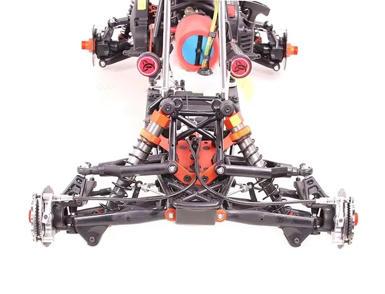Sistema frenante di controllo cablato a 4 ruote con lavorazione di precisione CNC per ROVAN ROFUN KM HPI BAJA 5B 5T 5SC